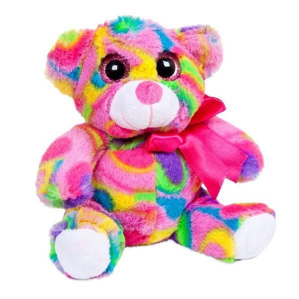 ABtoys M0057 Мягкая игрушка Медведь мультиколор, розовый, 15 см