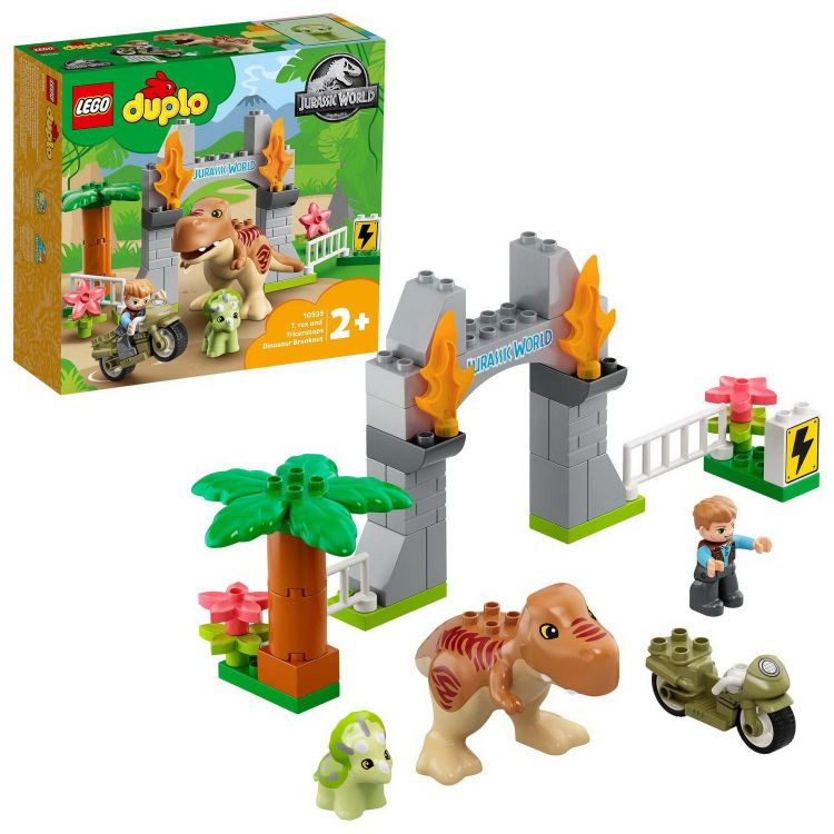 LEGO (Лего) 10939-L Конструктор LEGO DUPLO Jurassic World Побег динозавров: тираннозавр и трицератопс LEGO (Лего) 10939-L Конструктор LEGO DUPLO Jurassic World Побег динозавров: тираннозавр и трицератопс