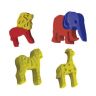 Масса для лепки ТМ "Эластик" Zoo, 3 цвета, 4 формочки