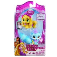 Palace Pets Minis 20775/20806 Енот Покахонтас Windflower и щенок Рапунцель Daisy, 2 фигурки 4 см