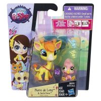 Hasbro B0099 LPS Зверюшка и малыш с аксессуарами Жираф и птенец фламинго