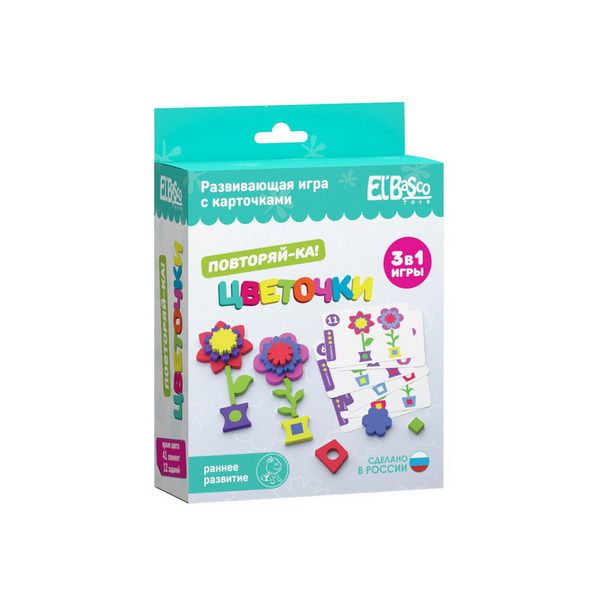 El'BascoToys 07-001 Развивающая игра с карточками Повторяй-ка "Цветочки"