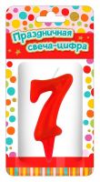 ND Play 297390 Свеча для торта ND Play Тортик цифра 7 парафиновая, цвет красный