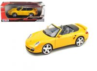 Motormax 73348 Коллекционная модель машины Porsche 911 Turbo Cabriolet, 1:24, желтая