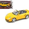 Motormax 73348 Коллекционная модель машины Porsche 911 Turbo Cabriolet, 1:24, желтая