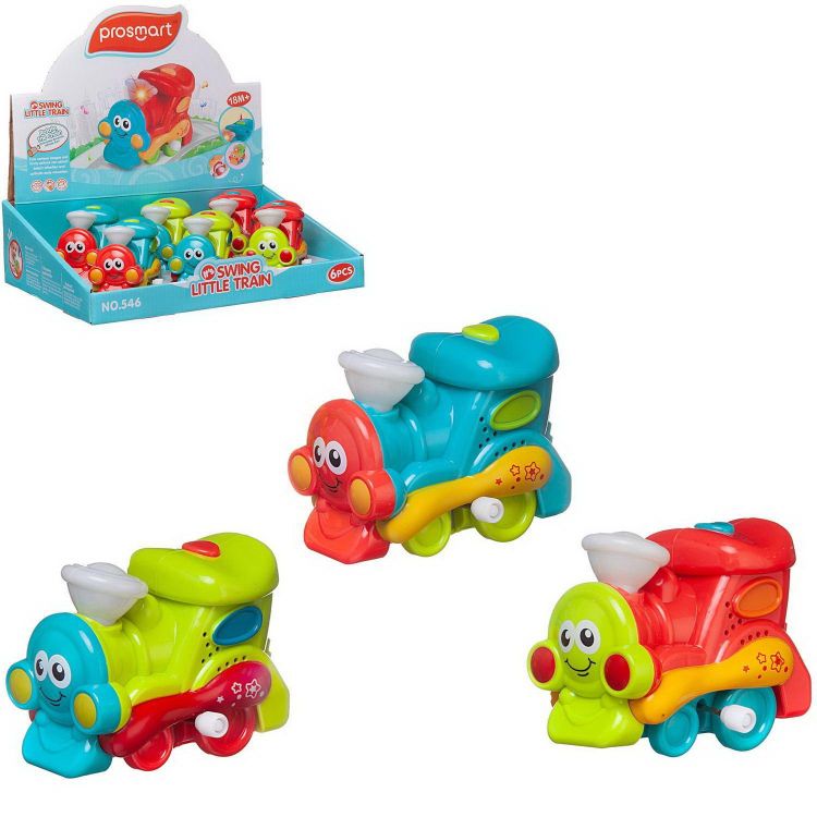 Junfa 546/1 Игрушка заводная Junfa "Паровозик", со звуковыми эффектами, 6 шт дисплее.