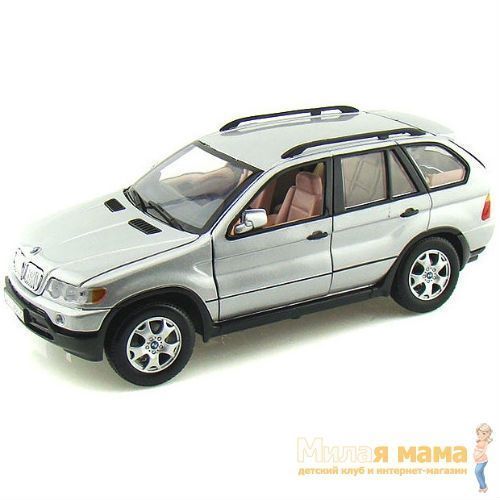 Motormax 73105 Коллекционная модель машины BMW X5, 1:18, серебристая