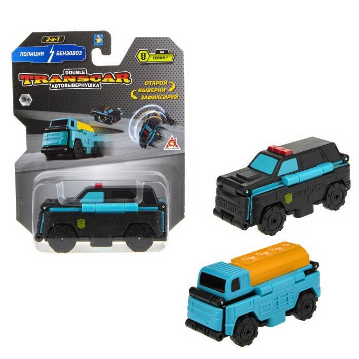 1TOY Т18279 Машинка-трансформер 1TOY Transcar Double Автовывернушка Полиция – Бензовоз 8 см 1TOY Т18279 Машинка-трансформер 1TOY Transcar Double Автовывернушка Полиция – Бензовоз 8 см