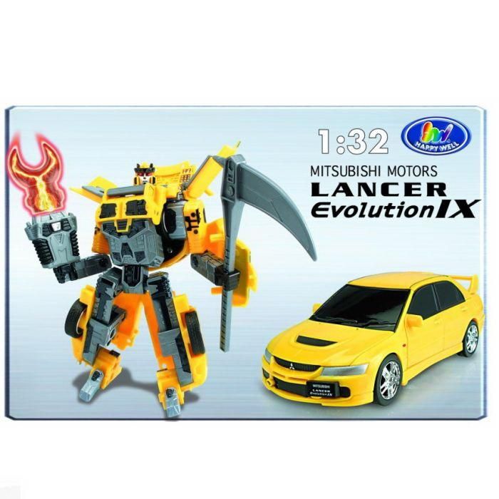 HAPPY WELL 52080hw Робот-трансформер Mitsubishi Lancer Evolution IX , 1:32, свет