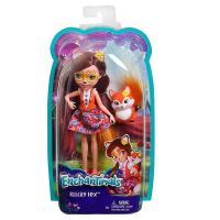 Mattel DVH89 Энчантималс Кукла Фелисити Лис с любимой зверушкой, 15 см
