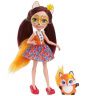 Mattel DVH89 Энчантималс Кукла Фелисити Лис с любимой зверушкой, 15 см