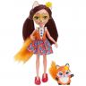 Mattel DVH89 Энчантималс Кукла Фелисити Лис с любимой зверушкой, 15 см