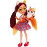 Mattel DVH89 Энчантималс Кукла Фелисити Лис с любимой зверушкой, 15 см