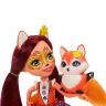 Mattel DVH89 Энчантималс Кукла Фелисити Лис с любимой зверушкой, 15 см
