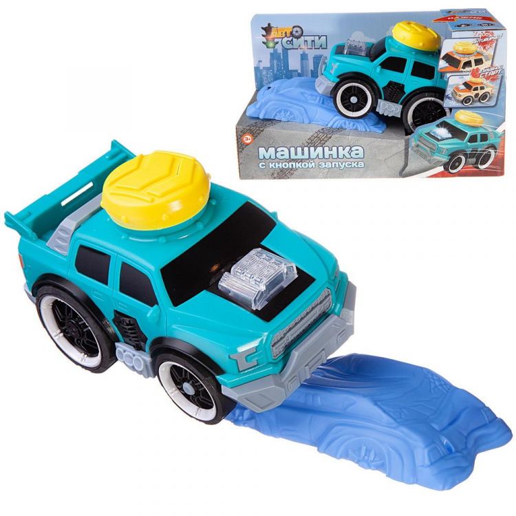 ABtoys (АБтойс) C-00416 Машинка ABtoys АвтоСити с кнопкой запуска и блоком-препятствием, на батарейках, бирюзовая ABtoys (АБтойс) C-00416 Машинка ABtoys АвтоСити с кнопкой запуска и блоком-препятствием, на батарейках, бирюзовая