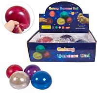 JUNFA H6239A/1 Игрушка-антистресс. Мяч с глиттером, 10 см., 6 шт в ассортименте