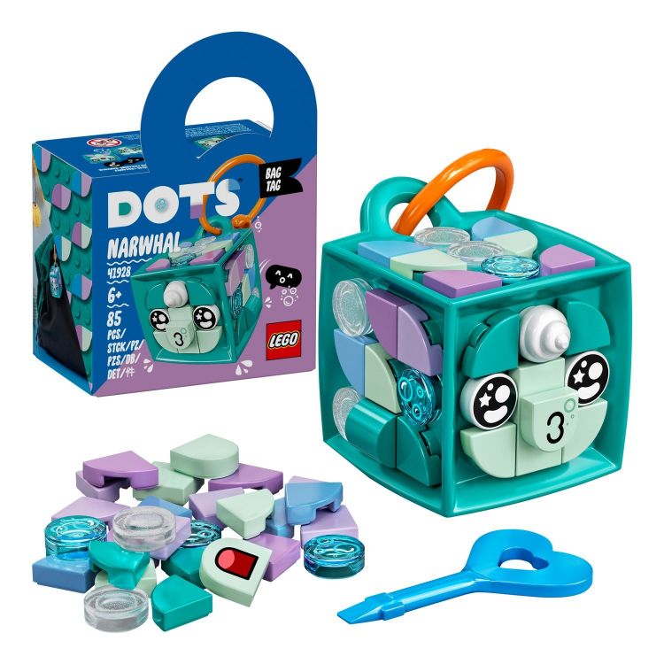 Lego Dots 41928 Конструктор Лего Дотс Брелок Нарвал, 85 деталей