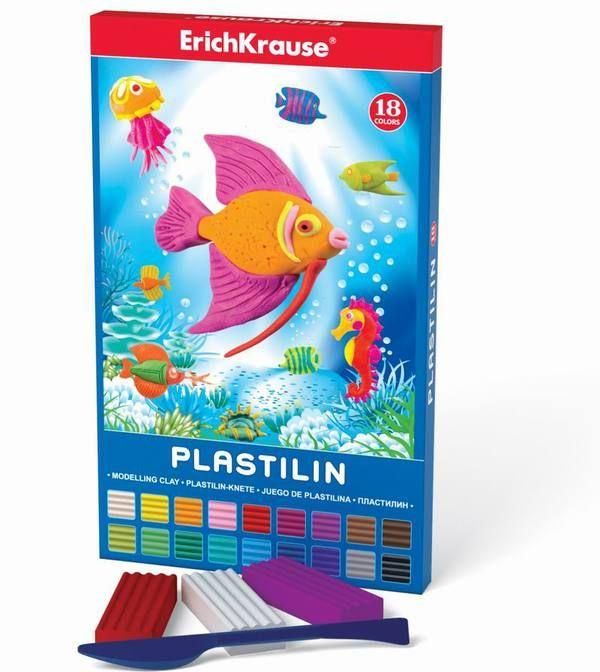 Пластилин ErichKrause 18 цветов/324г, со стеком