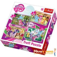 Trefl 34153 Набор пазлов 4 в 1 "Пони на прогулке", 35+48+54+70 деталей