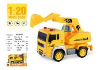 ABtoys (АБтойс) WY511C Экскаватор 1:20, инерционный, звуковые и световые эффекты, 24х12х15,5 см