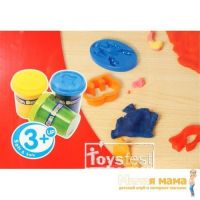 Супер игровой набор с прессом + 4 баночки пластилина Crea Dough