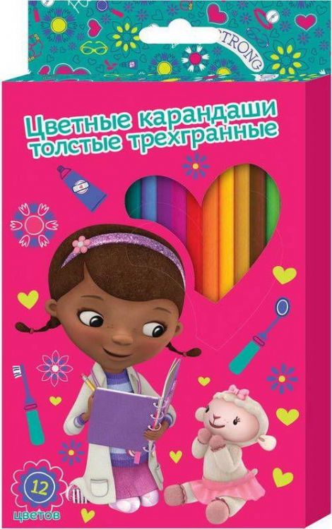 РОСМЭН 25634 Набор толстых трехгранных карандашей для малышей, 12 шт.