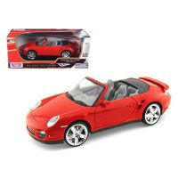Motormax 73348 Коллекционная модель машины Porsche 911 Turbo Cabriolet, 1:24, красная