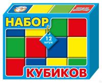 Десятое королевство 00901ДК Набор разноцветных кубиков, 12 штук