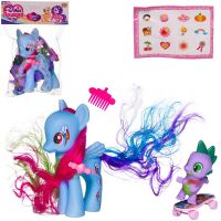 ABtoys (АБтойс) PT-01688/4 Игровой набор Abtoys Моя лошадка Пони голубая с сиреневым малышом дракончиком