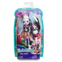 Mattel DYC75 Энчантималс Кукла Седж Скунси с любимой зверушкой, 15 см