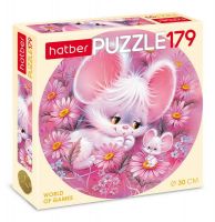 Hatber 179ПЗк4-00059 Пазл Hatber Пушистики 179 элементов круглые d300мм