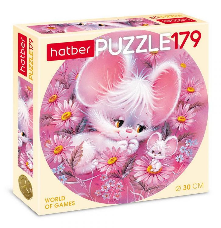 Hatber 179ПЗк4-00059 Пазл Hatber Пушистики 179 элементов круглые d300мм