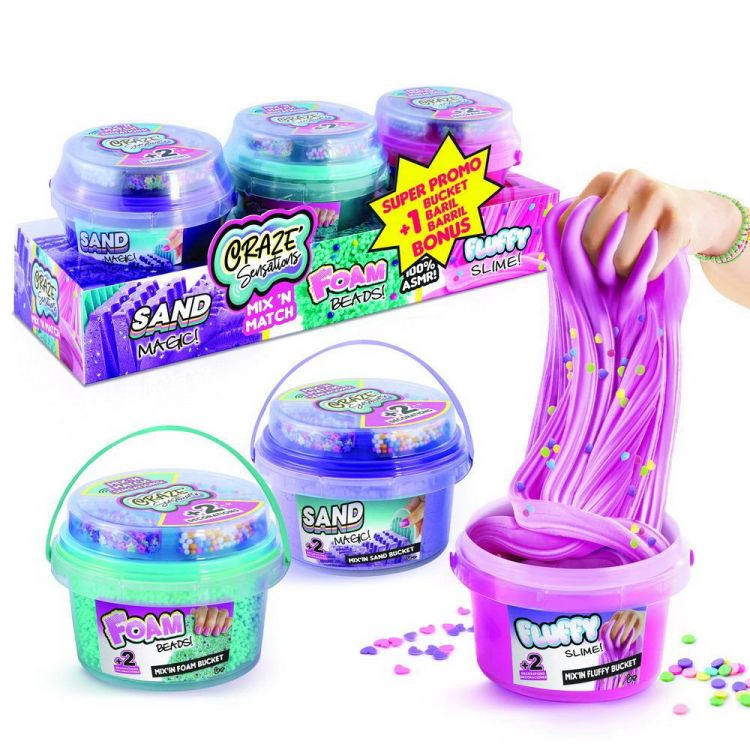 CANAL TOYS CCC002 Набор слаймов Canal Toys Mix &amp; Match CRAZE SENSATIONS Невероятные эффекты 3 готовых слайма
