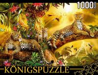 Konigspuzzle МГК1000-6474 Пазл Леопарды на дереве, 1000 элементов