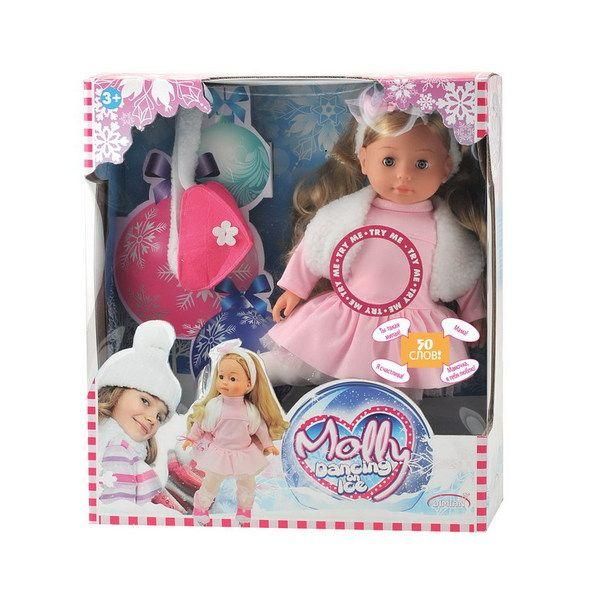 Dimian  BD1386 Кукла интерактивная Фигуристка BAMBOLINA MOLLY мягконабивная, с аксессуарами, произносит 50 слов, 40 см