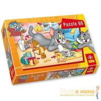 Trefl 17159 Пазл Том и Джери Раскраски, 60 деталей