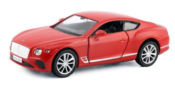 RMZ City 554043-RD Машина металлическая The Bentley Continental GT 2018, 1:32, цвет красный