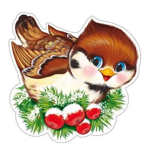 СФЕРА 4650118152526 Плакат Сфера Воробышек с блестками в лаке А4