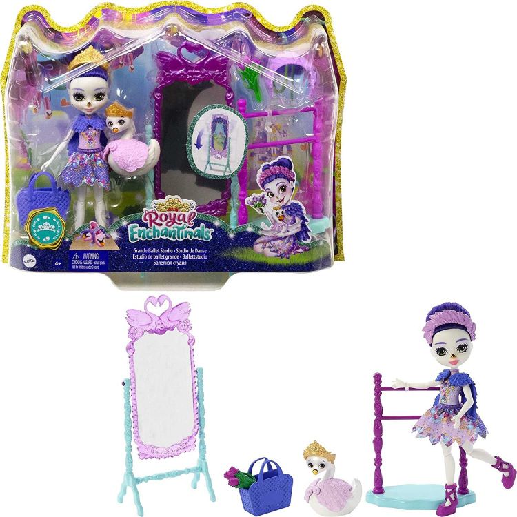 Mattel GYJ06 Энчантималс Игровой набор Балетная студия Сарели Свон и Поинт