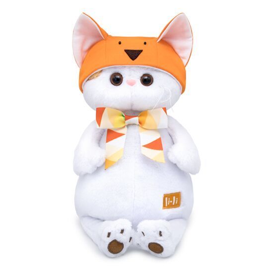 BUDI BASA LK24-027 Мягкая игрушка Кошечка Ли-Ли в шапке лисичка, 24 см