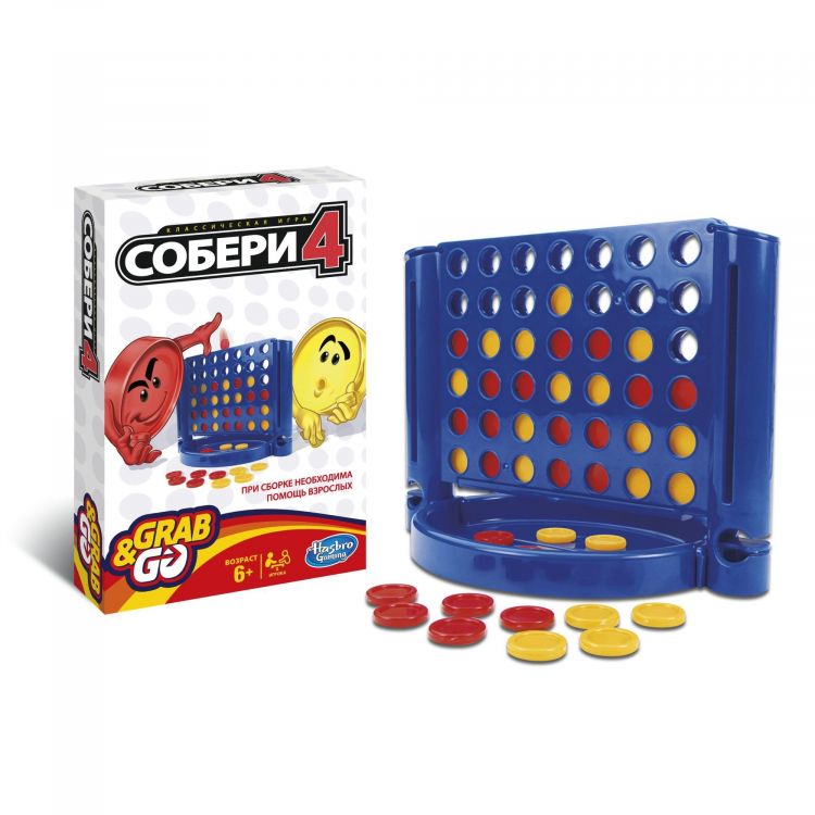 Hasbro B1000 Настольная игра Собери 4 Дорожная версия
