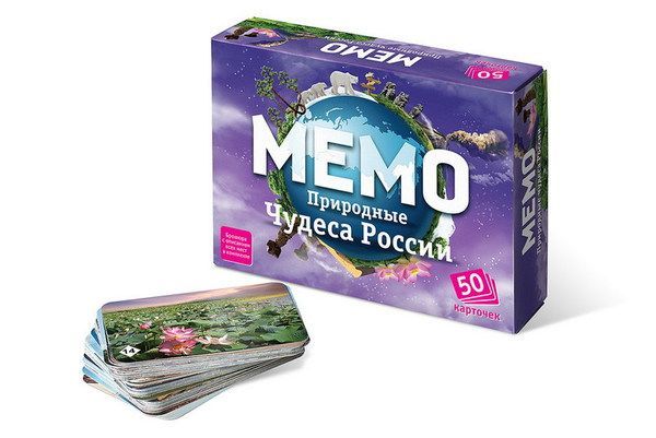 ТД Бэмби 7203 Игра Мемо "Природные чудеса России" (50 карточек)