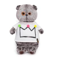 BUDI BASA Ks22-175 Мягкая игрушка BUDI BASA Кот Басик в футболке с короной 22 см