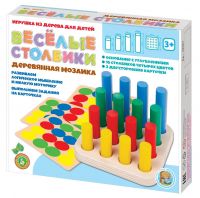 Десятое королевство 02991ДК Настольная игра Десятое королевство Мозаика деревянная Веселые столбики 16 элементов