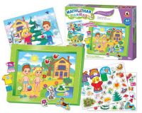 05409 Игра на магнитах 4 сюжета "Времена года" с магнитным полем