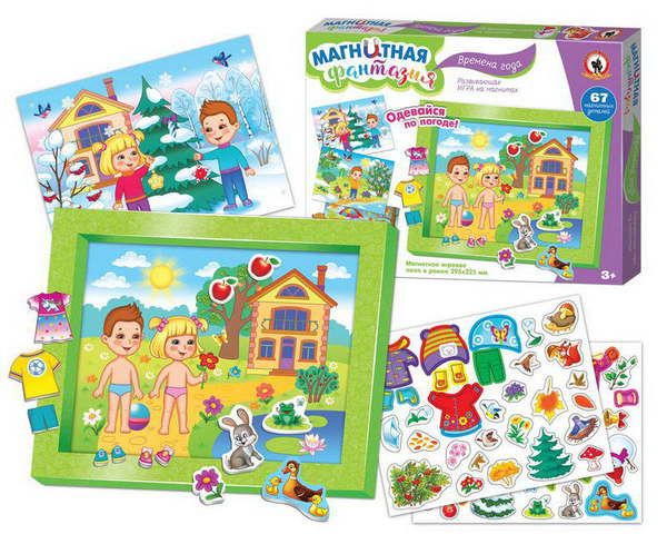 05409 Игра на магнитах 4 сюжета "Времена года" с магнитным полем