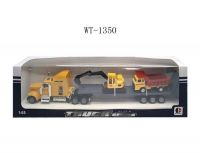 Junfa toys 1805-1E Автовоз металлический, с краном и самосвалом