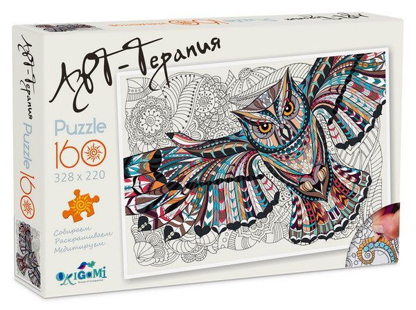 ORIGAMI 03049 Пазл Арт-терапия Филин, 160 деталей