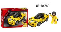 Junfa WZ-B4740 Конструктор Junfa Linoos Гоночная машина Дракон(желтый), 164 деталей, резиновые колеса, фигурка пилота