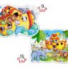 Castorland B-020089 Контурный пазл 2 в 1 "Ноев ковчег", 9+15 элементов
